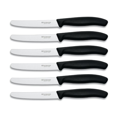 Swiss Army Brands 6.7833.6Us1 Kitchen Swiss Classic Sets 6-Piece Steak Set 40.5In Round, Serrated Black Packaged VIC-6.7833-X8